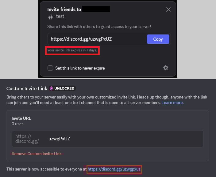 Example invite hijacking