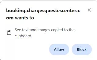 Chrome warning message